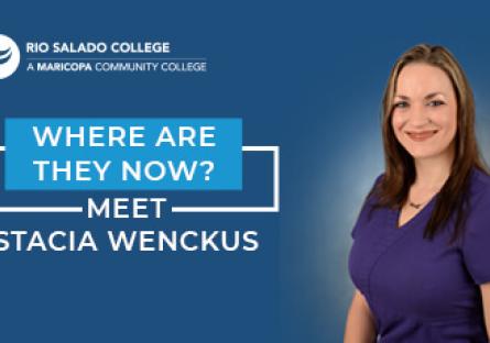 Photos with text Meet Stacia Wenckus