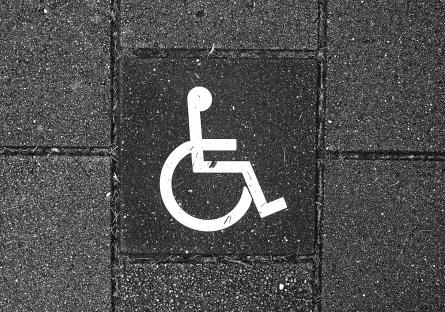Wheelchair sign on the road
