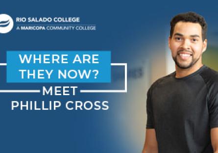 image of Phillip Cross, blue background, text: Where Are They Now? Meet Phillip Cross