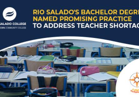 image of a classroom with text Rio Salado's Bachelor Degree Named Promising Practice