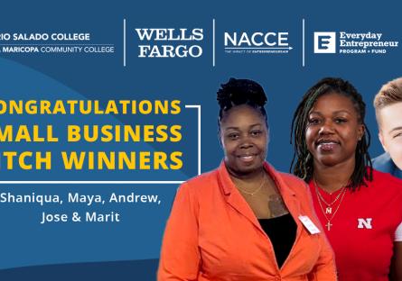 Congratulations Small Business Pitch Winners! Shaniqua Maya Andrew Jose & Marit
