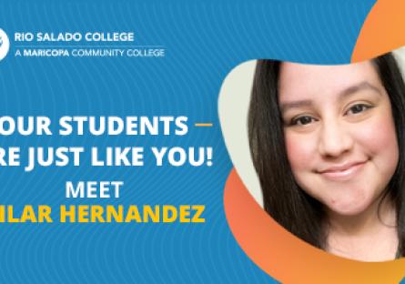Pilar Hernandez smiles while discussing overcoming challenges to complete her Early Childhood Education degree.