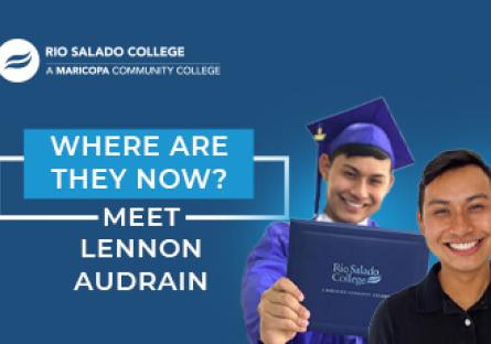 photo of graduate with text: Where are they now? Meet Lennon Audrain
