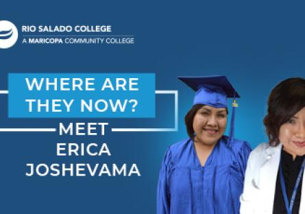 Photo of Erica Joshevama with text: Where are they now meet Erica Joshevama'