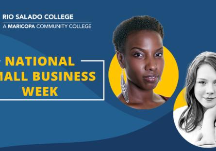 photo of Devotera Hill and Olivia Vela with text 'National Small Business Week'