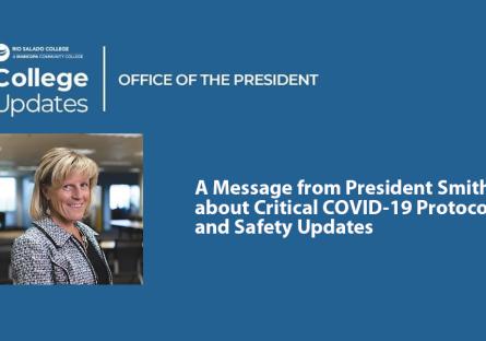 Image of President Kate Smith: A Message from President Smith about Critical COVID-19 Protocols and Safety Updates.