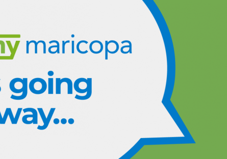 speech bubble with text: my maricopa is going away