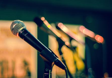 Microphone on a stand