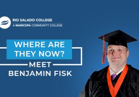 photo of Rio Salado College student Benjamin Fisk. Text: Where Are They Now Alumni Profile - Meet Sgt. Benjamin Fisk