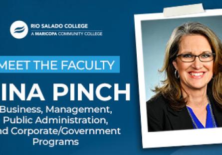 photo of Gina Pinch. Text: Meet the Faculty Gina Pinch