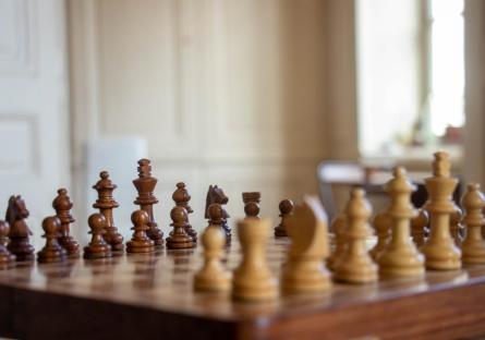 A brown and tan colored chessboard