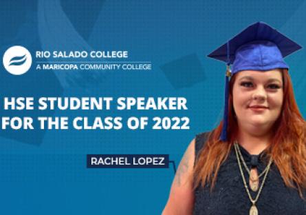 photo of Rachel Lopez with text: HSE student speaker for the class of 2022