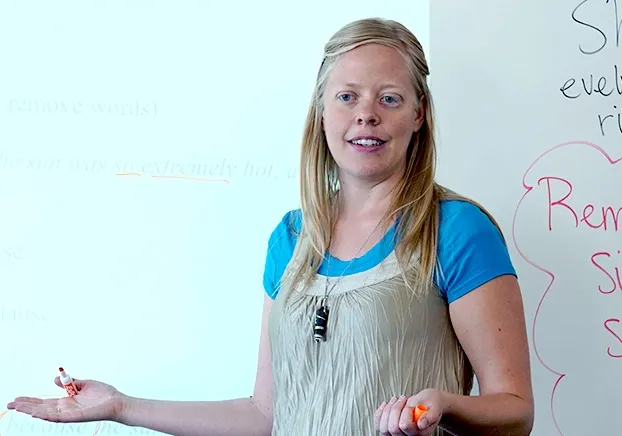 female teaching a class