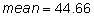 mean equals 44.66