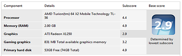 Specifications for computer 1