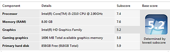 Specifications for computer 2